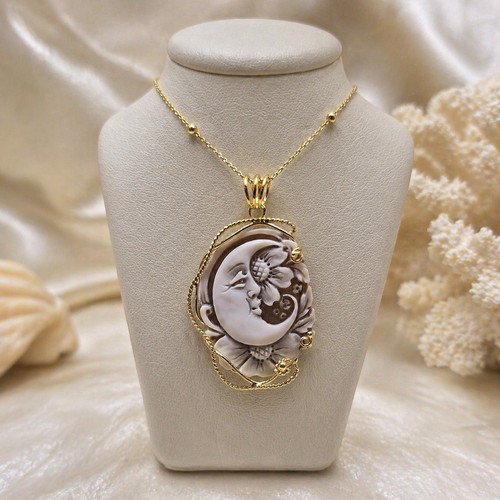 Collana cammeo luna argento - collana,