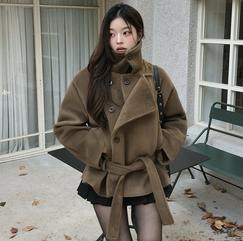 Cappotto con cintura luna - luna,